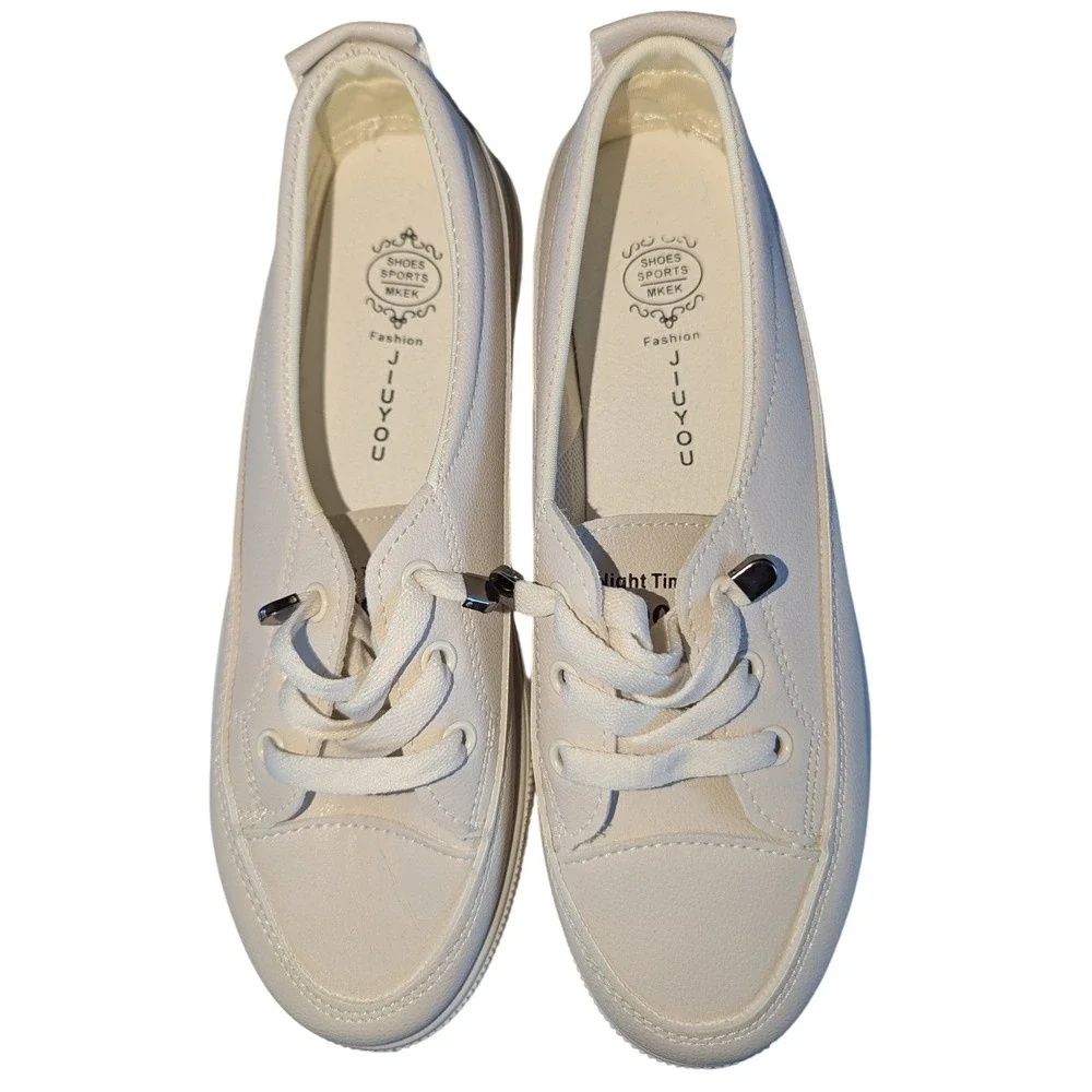 Brand New 3 Pairs of Shoes Faux Leather Low Top Platform Sneakers Boots Womens 8 - Picture 2 of 9